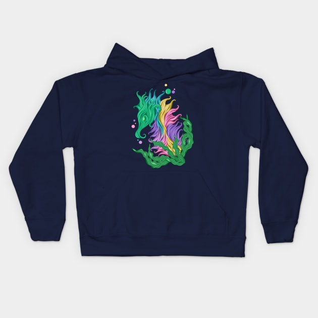 Hippocampus Kids Hoodie by PCMdesigner